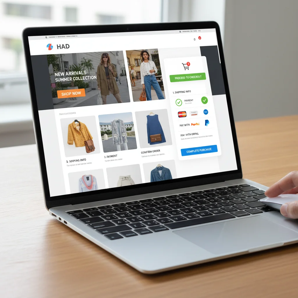 Interface de e-commerce otimizada para experiência do usuário e conversão de vendas.